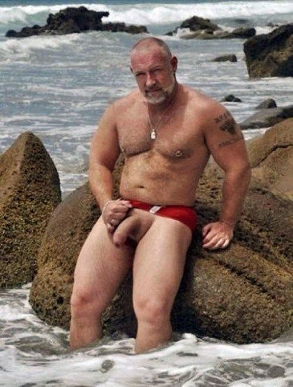 old fart on the beach