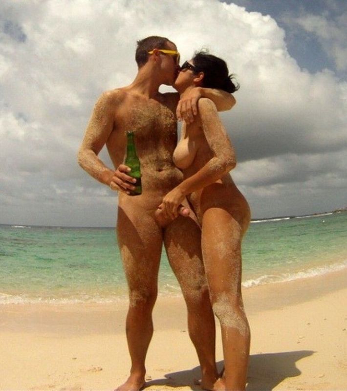 hot nude couple at beach