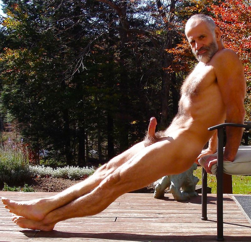 hung naked men outdoors