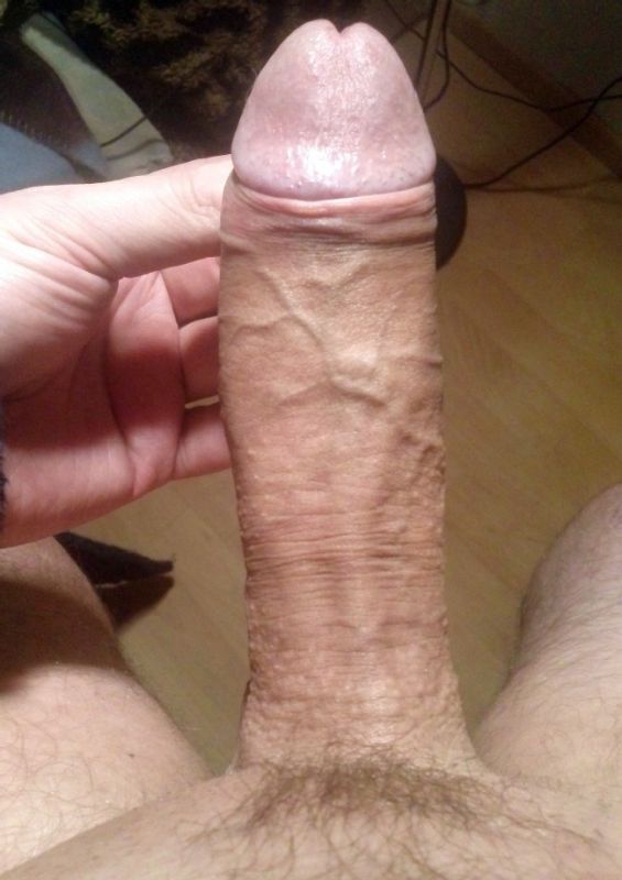 shaved uncut cock close up