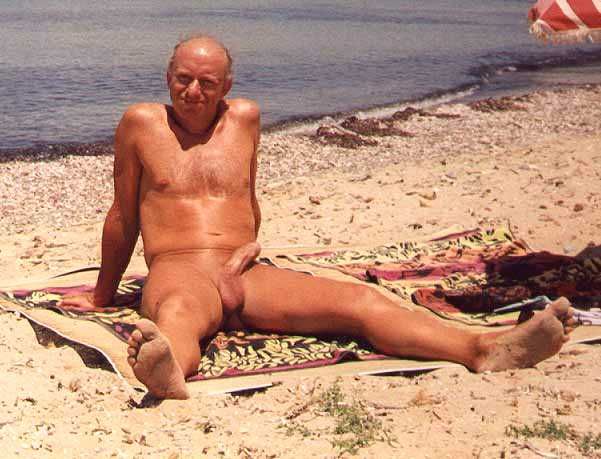 stroking boner at nude beach