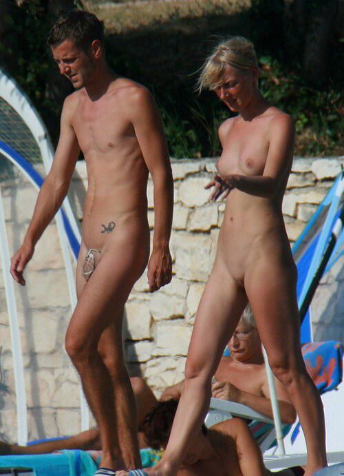 erection at nude beach man