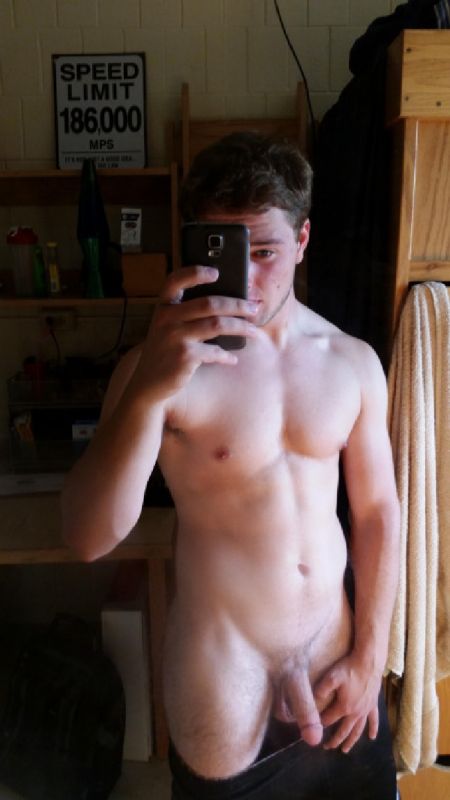 hung dick selfie in shower