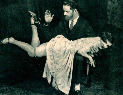 vintage femdom spanking art