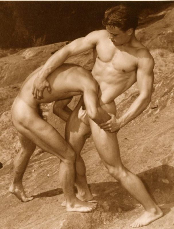 vintage beach nude muscle male