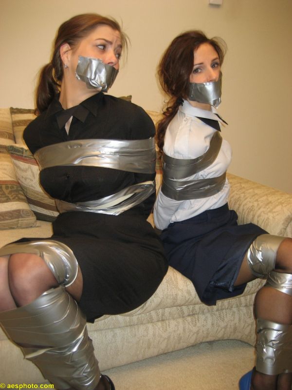 head wrapped duct tape gagged