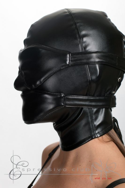 leather breath control hood