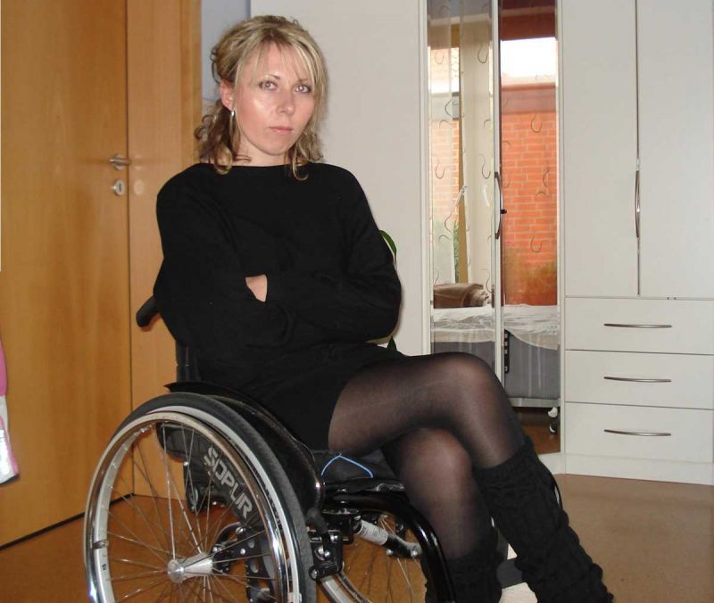 barefoot paraplegic girl