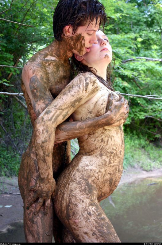 girl stuck in mud pit