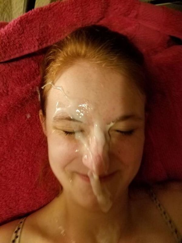 woman cum on face