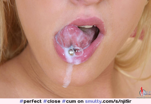 blowjob cum in her mouth close up