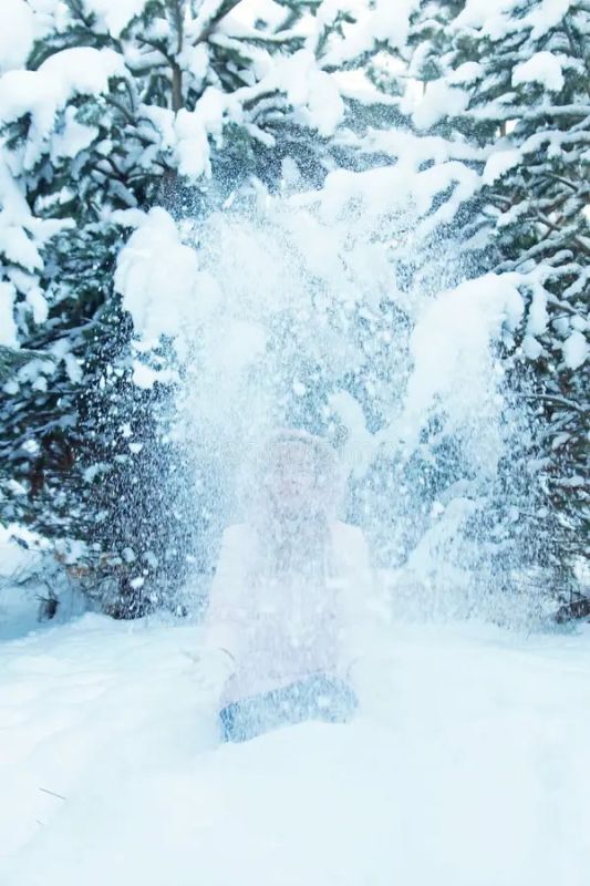 fashion girl in the snow