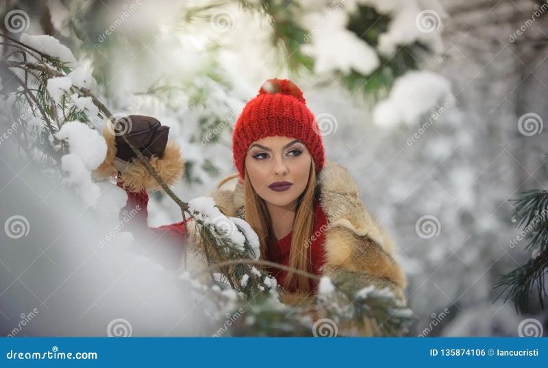 high fashion photography woman in the snow