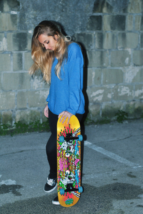anime girl skateboarding