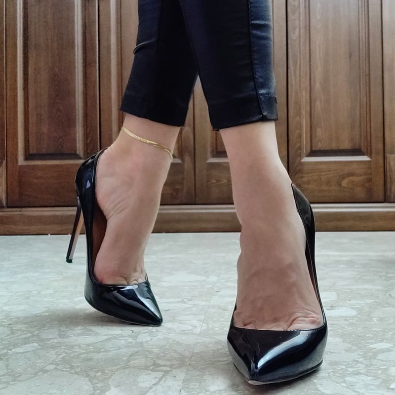 light blue high heels