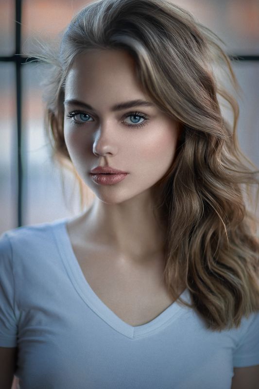 girl portrait blonde hair