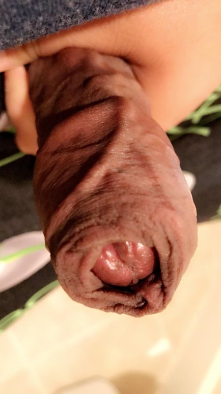 huge uncut cock head cum