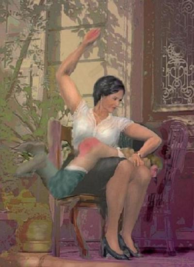 woman femdom spanking art