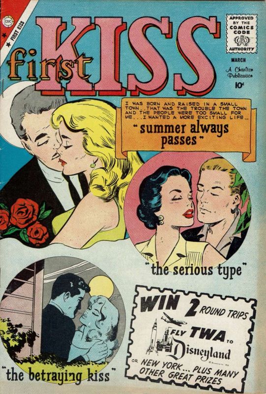 retro comic book kiss