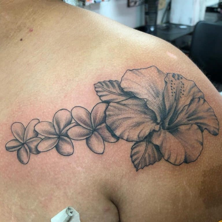 purple hibiscus flower tattoo