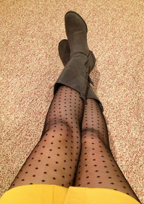 white tights black heels