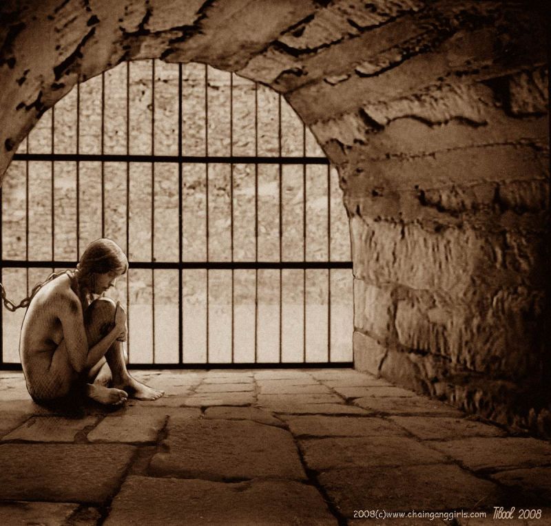 chained to wall by collar