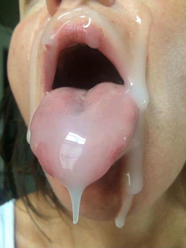 brunette cum on face