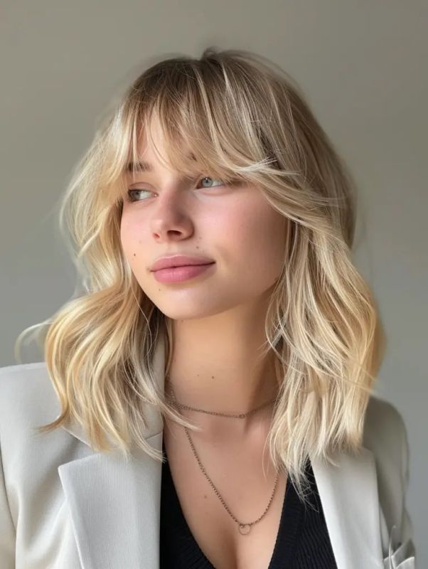 long hair with blonde highlights