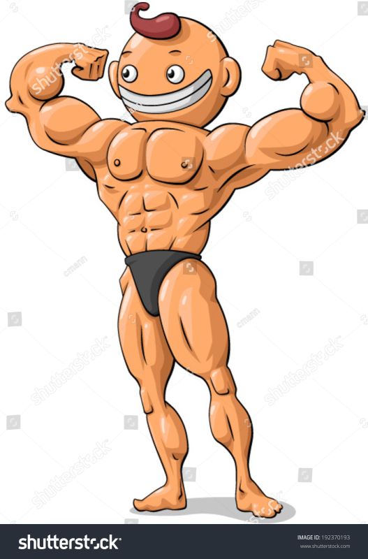 muscle building cartoon