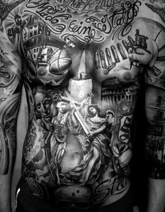crazy chest tattoos