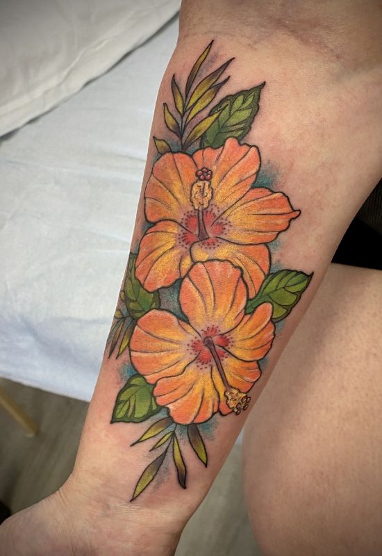 hawaiian flower tattoos for men