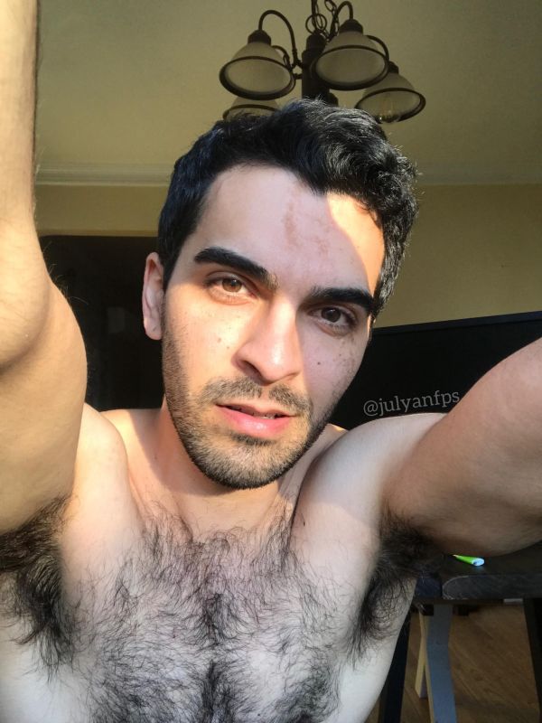 men with light armpit hair