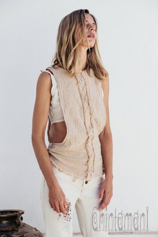 brown open bust cami