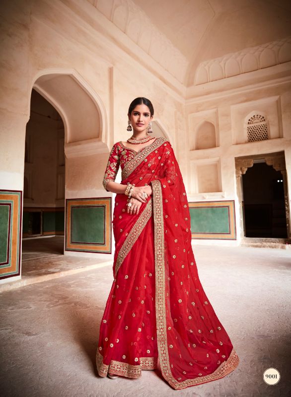 wine red color saree