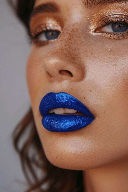 women wearing blue lipstick