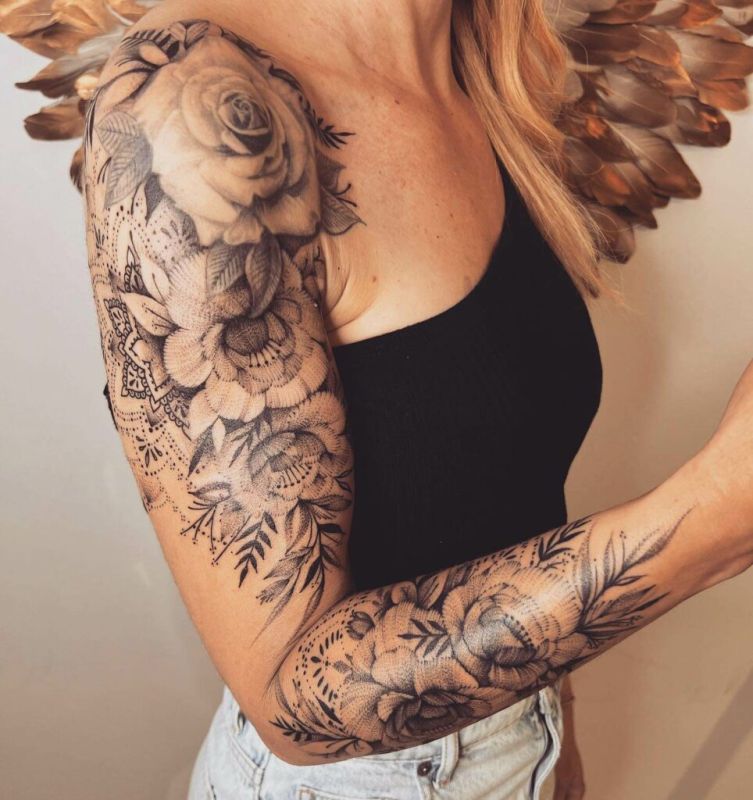 butterfly arm sleeve tattoos