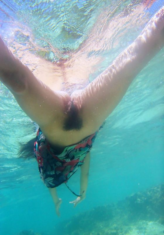 underwater bikini butt
