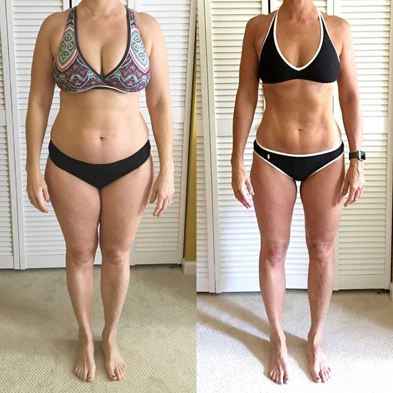 body fat loss before and after
