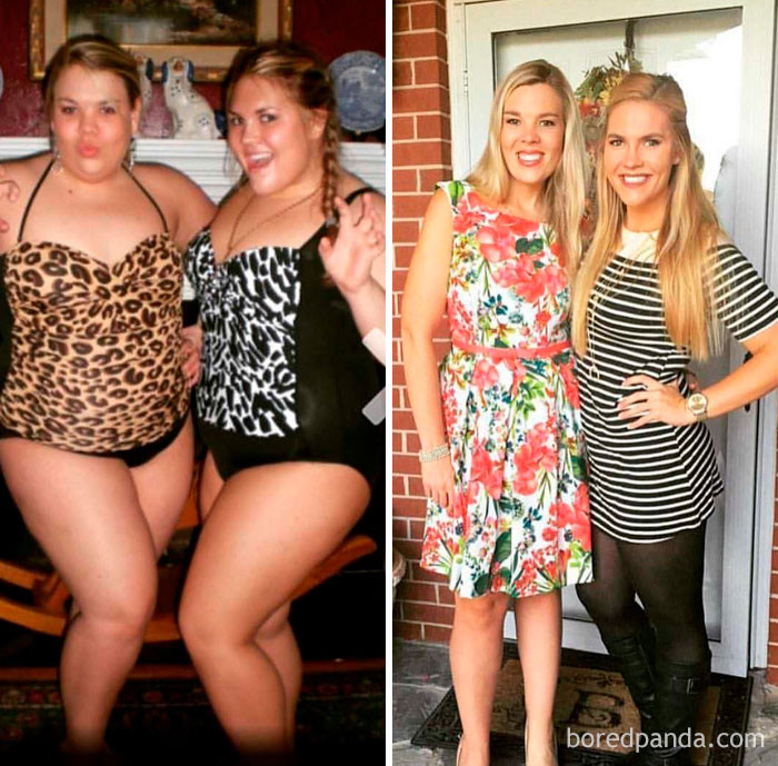 women before and after gym